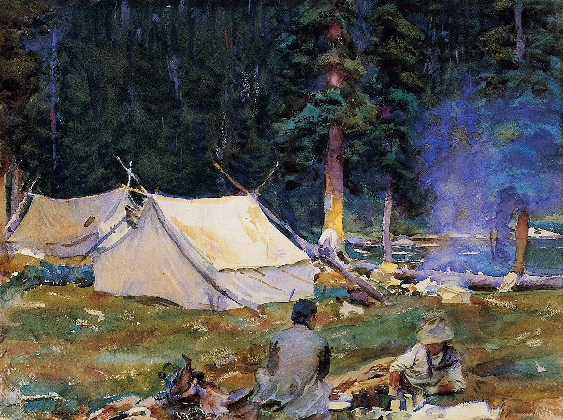 John Singer Sargent Camping at Lake O'Hara